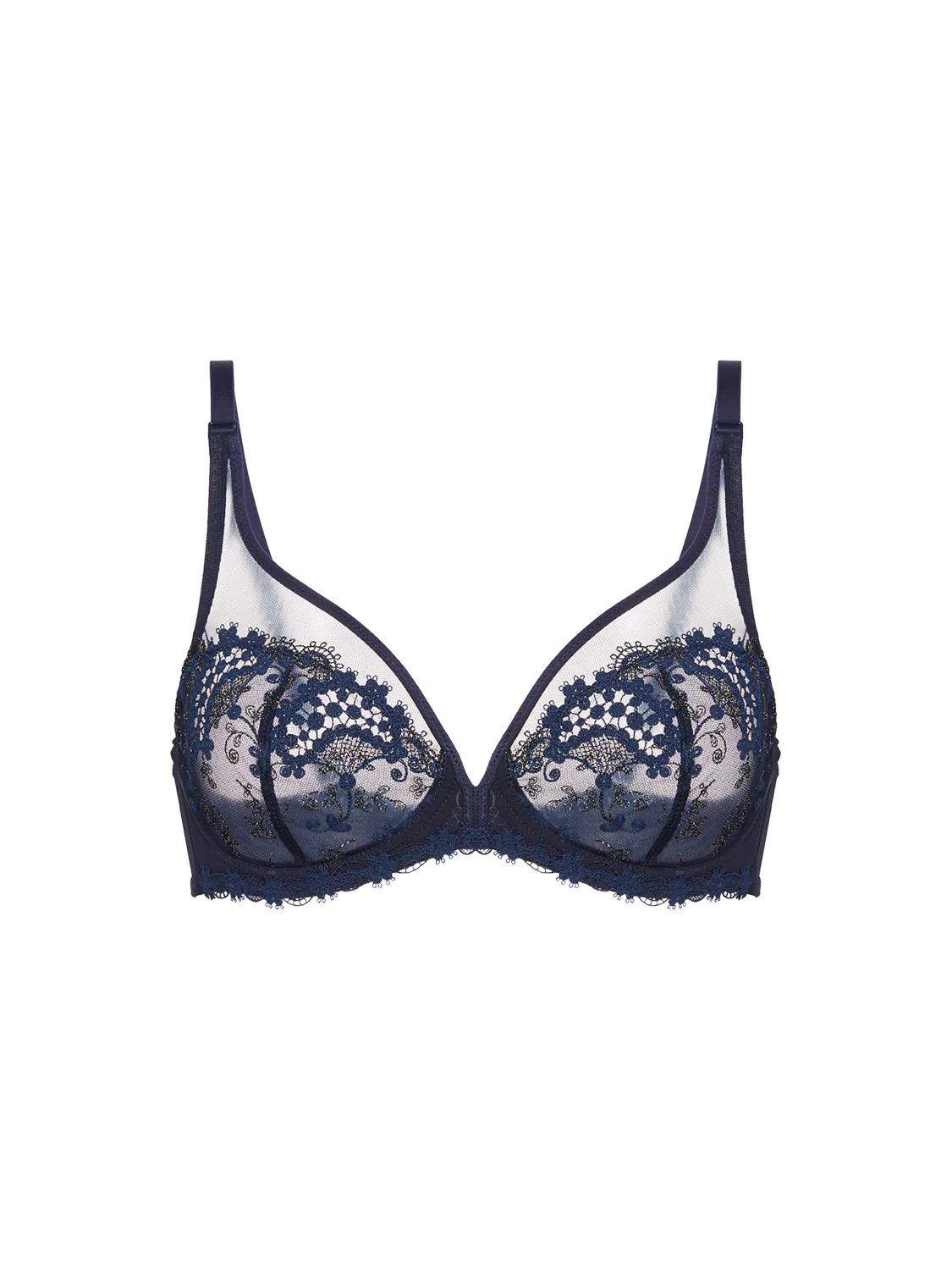 Plunging underwired bra - Sapphire - Image 13