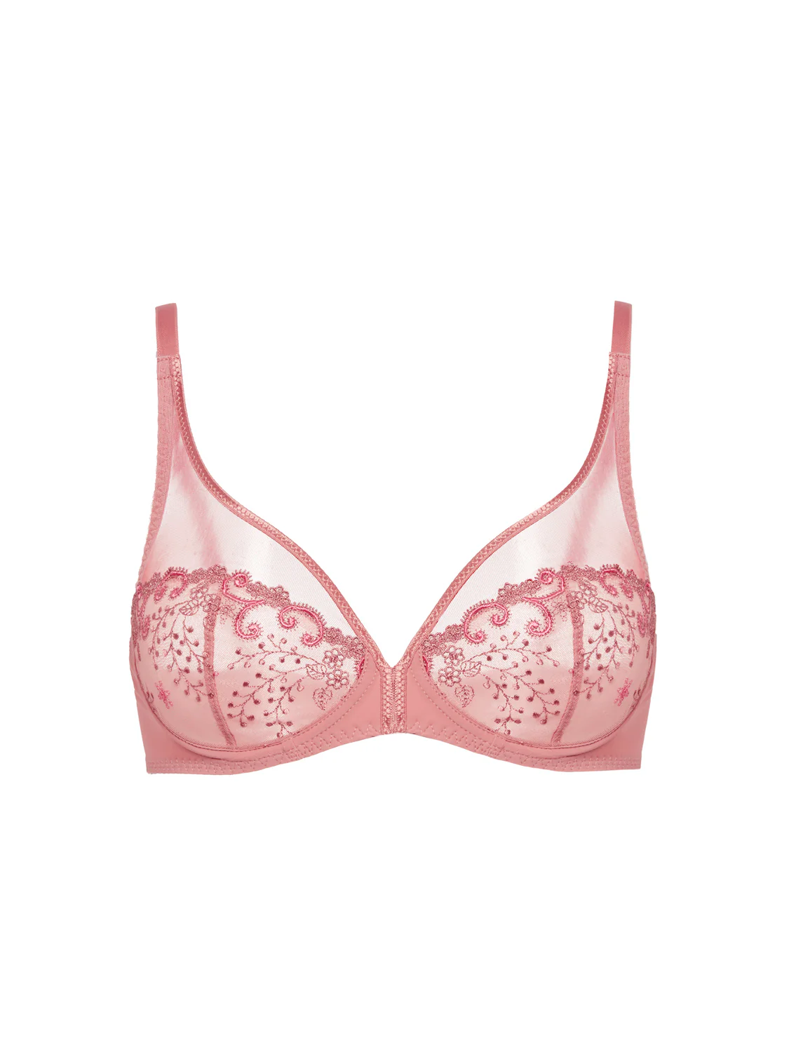 Plunging underwired bra - Smokey Pink - Image 7