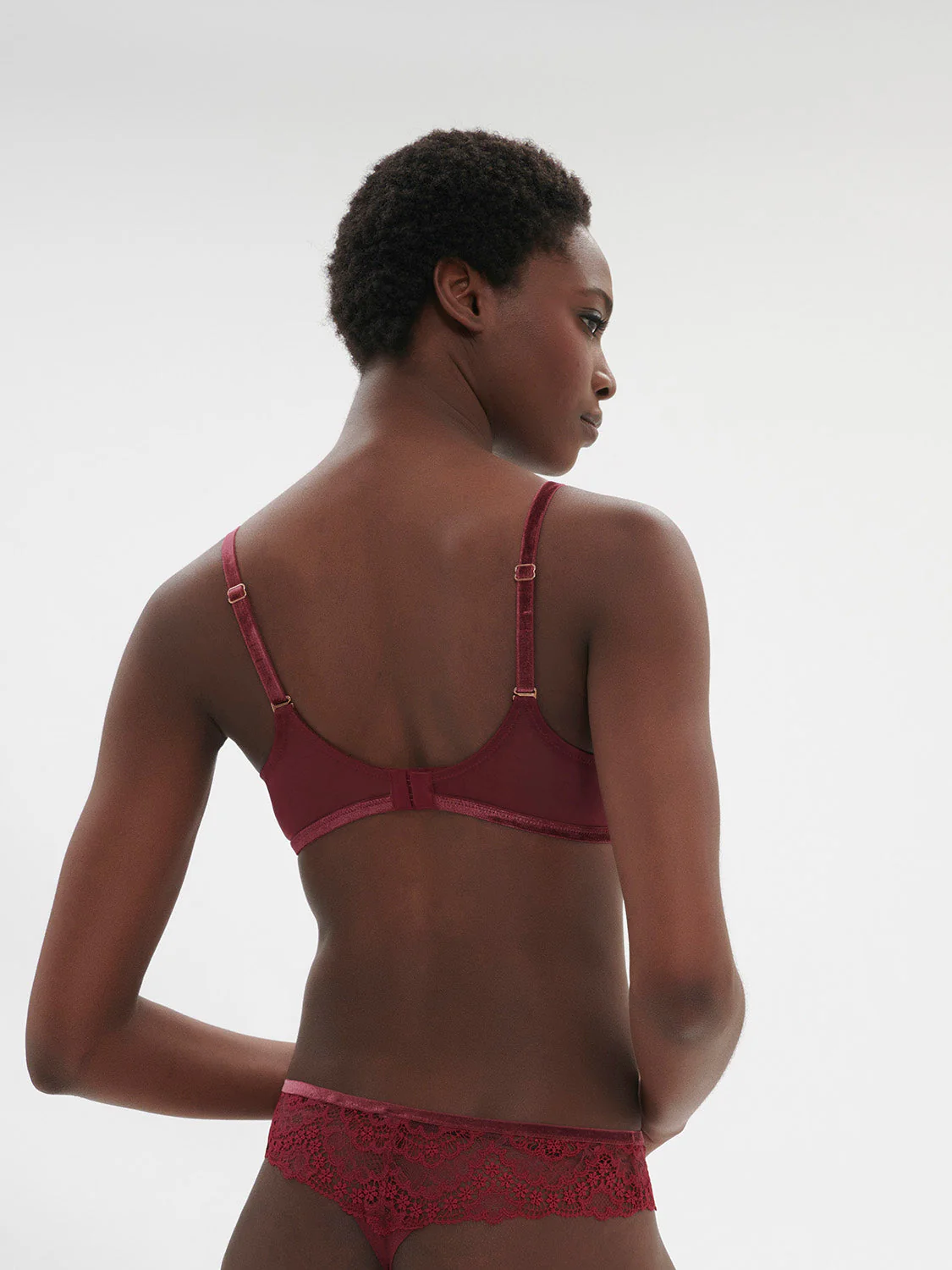 Plunging underwired bra - Spinel Red - Image 3