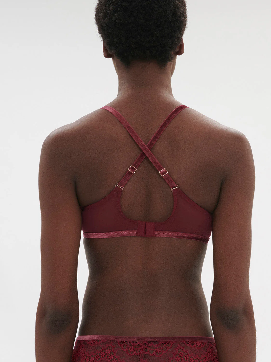 Plunging underwired bra - Spinel Red - Image 4