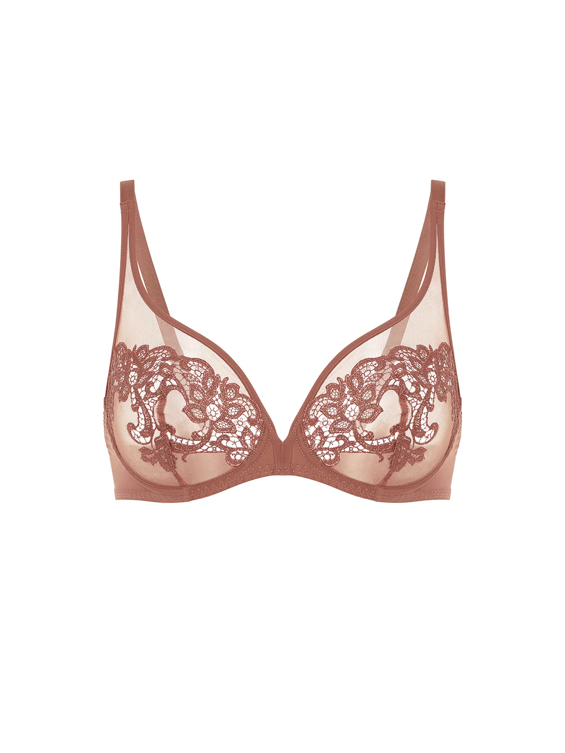 Plunging underwired bra - Tender Brown - Image 14