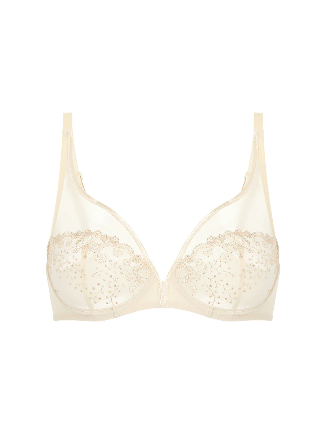 Plunging underwired bra - Topaz Beige - Image 11