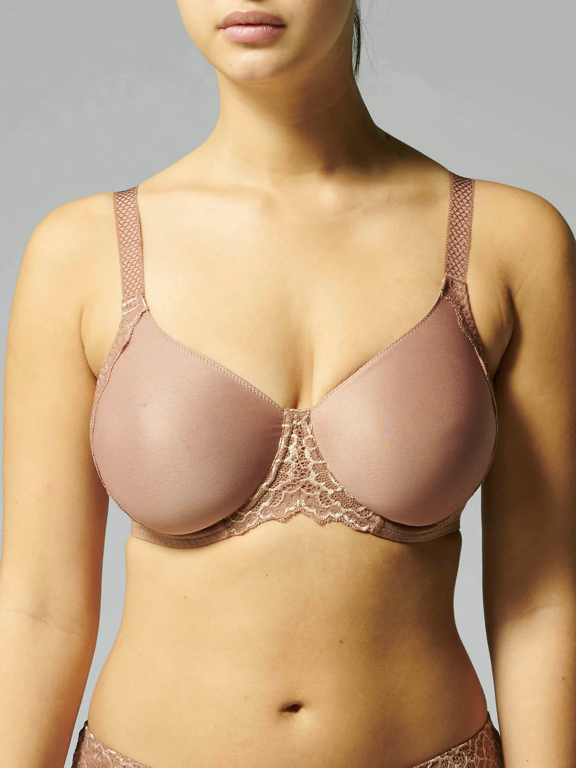 Rigid moulded bra - Coco brown - Image 3