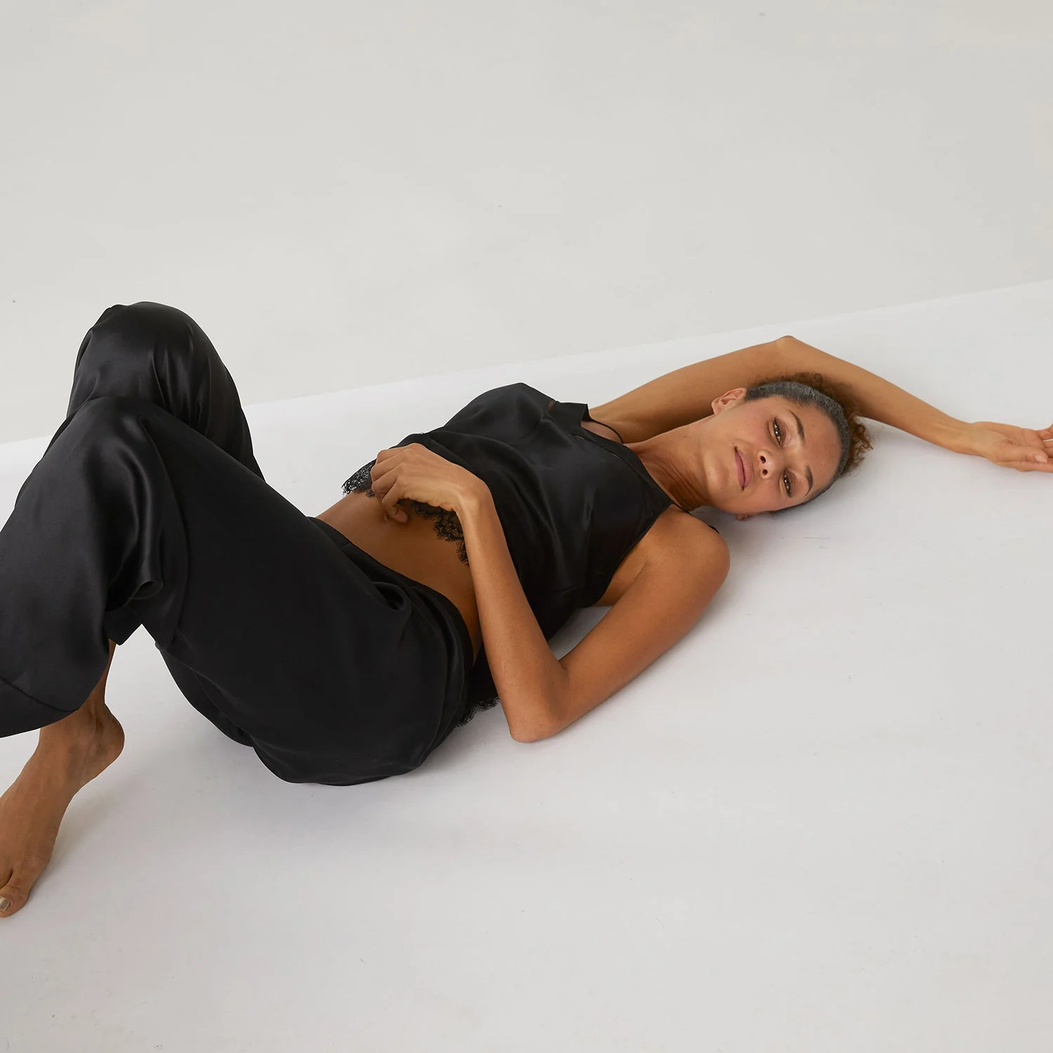 Silk trousers - Black - Image 3