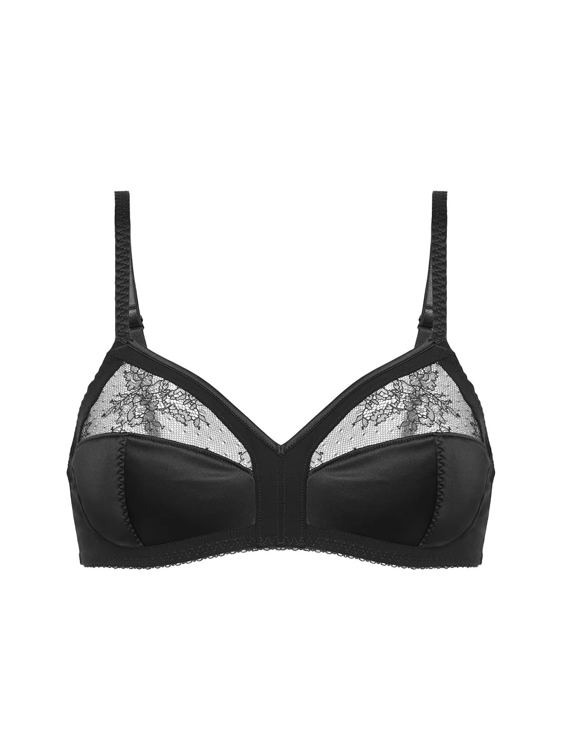 Soft cup triangle bra - Black - Image 8