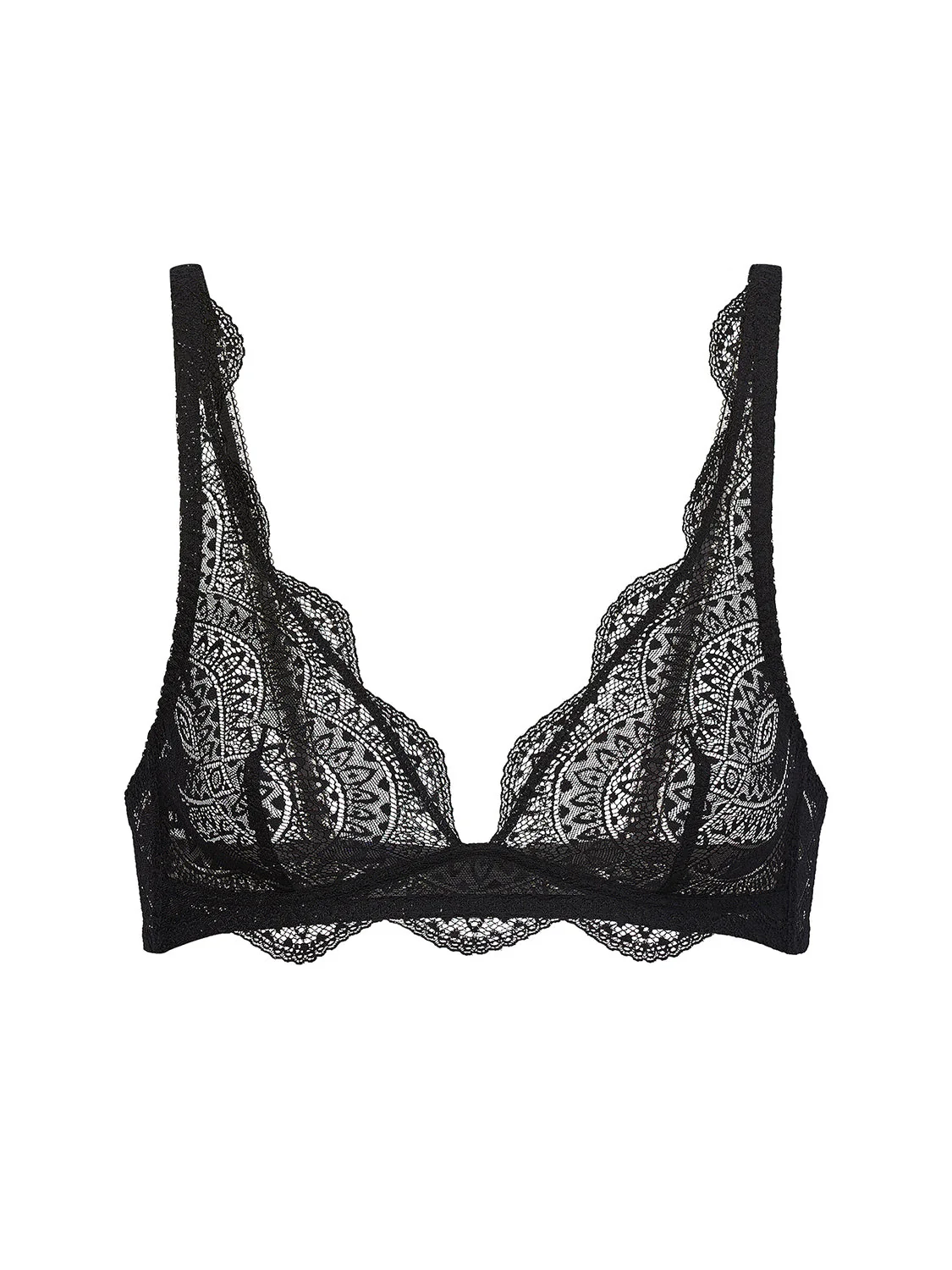 Soft cup triangle bra - Black - Image 8