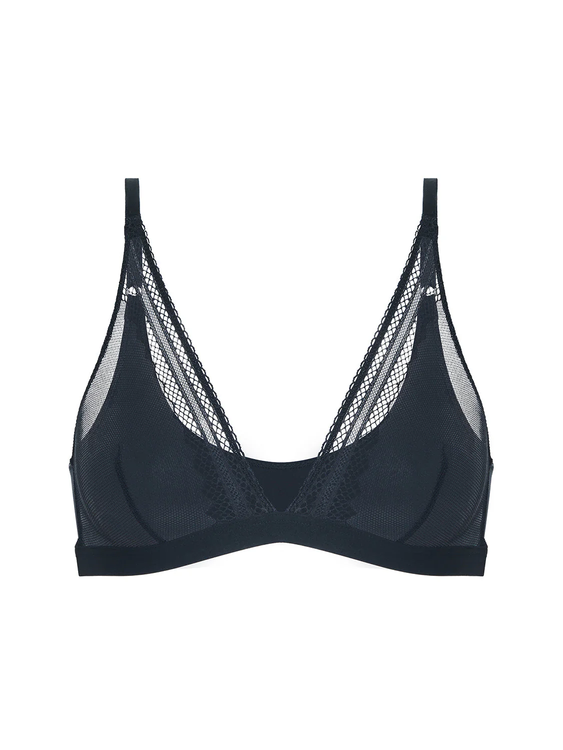Soft cup triangle bra - Black - Image 11
