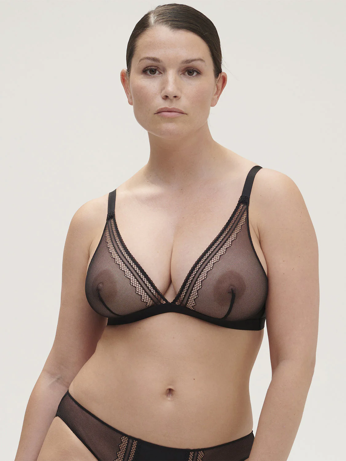 Soft cup triangle bra - Black - Image 6