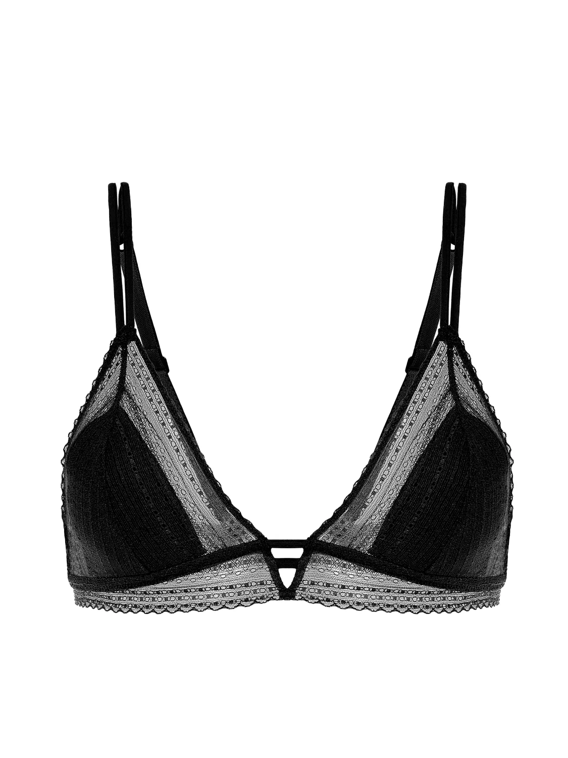 Soft cup triangle bra - Black - Image 7