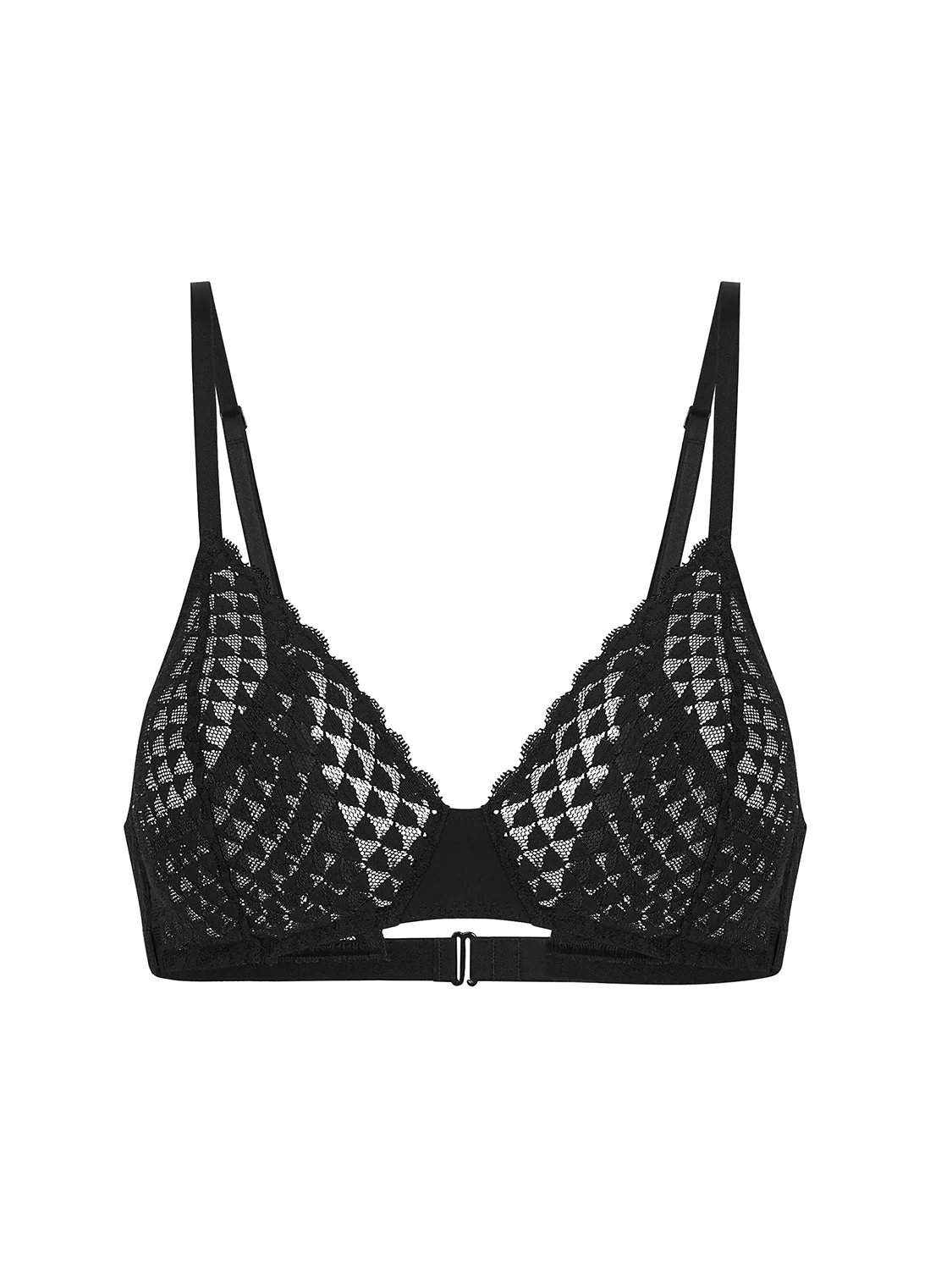 Soft cup triangle bra - Black - Image 4