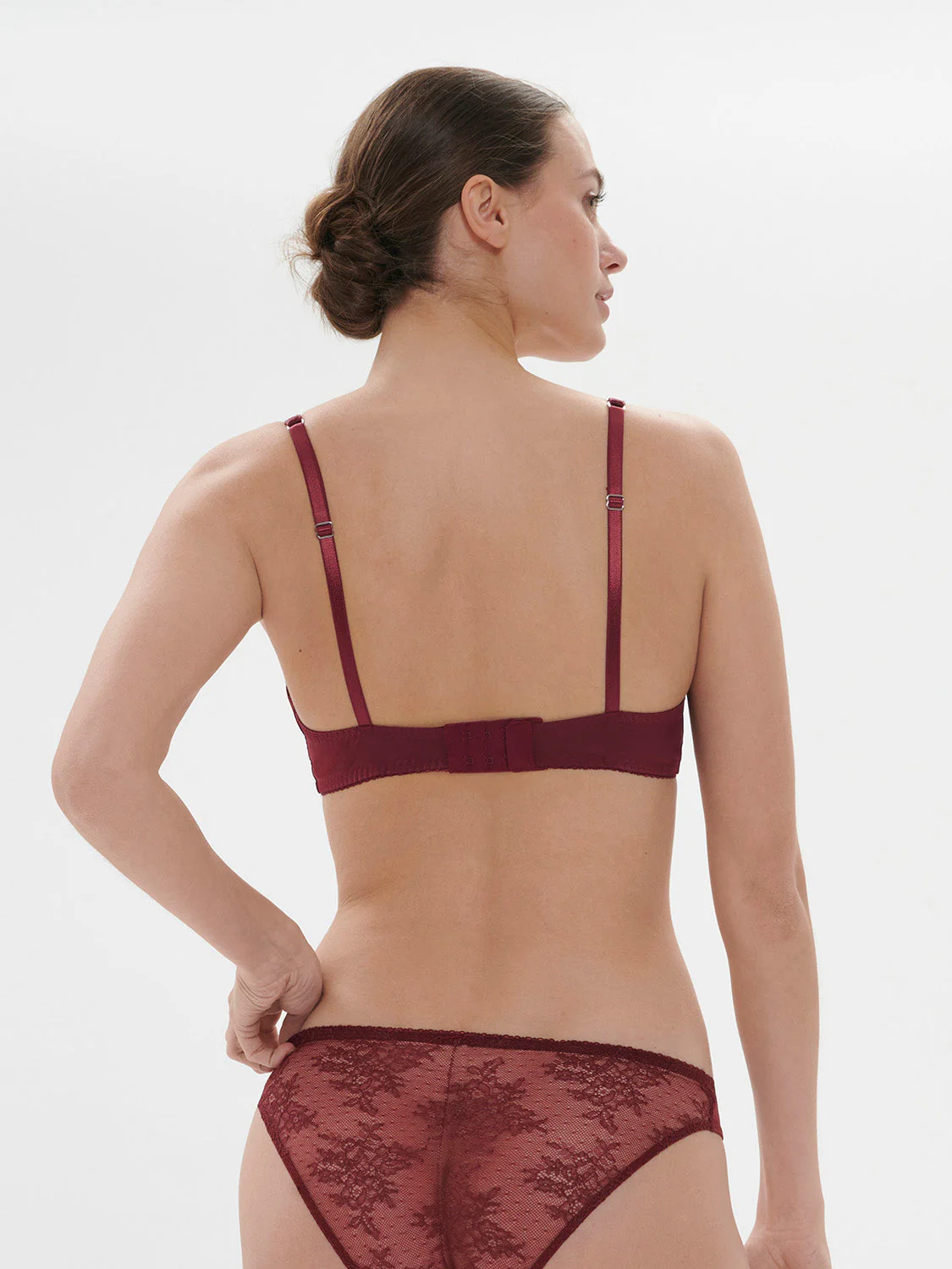 Soft cup triangle bra - Dark Red - Image 3