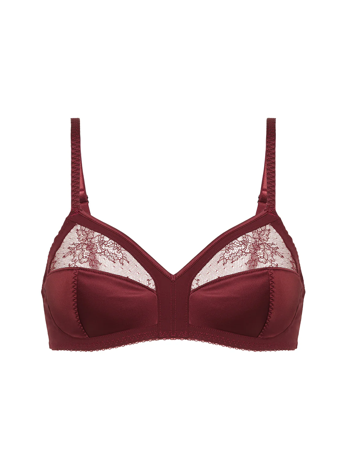 Soft cup triangle bra - Dark Red - Image 5