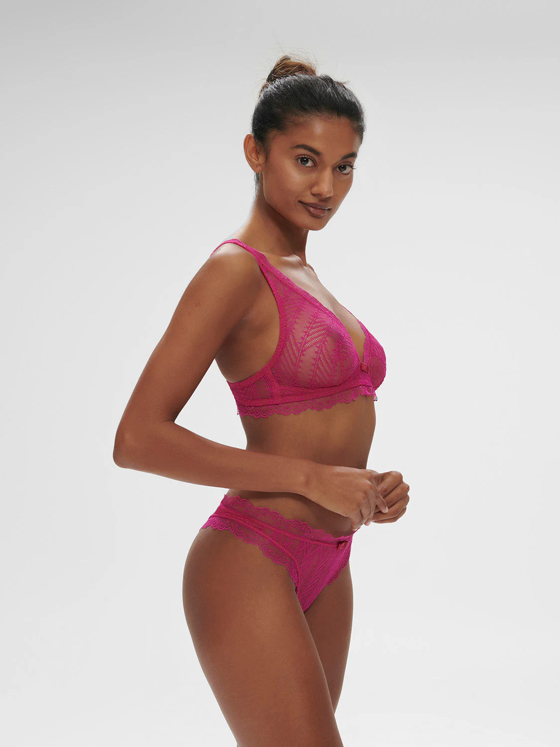 Soft cup triangle bra - Hibiscus Pink - Image 3
