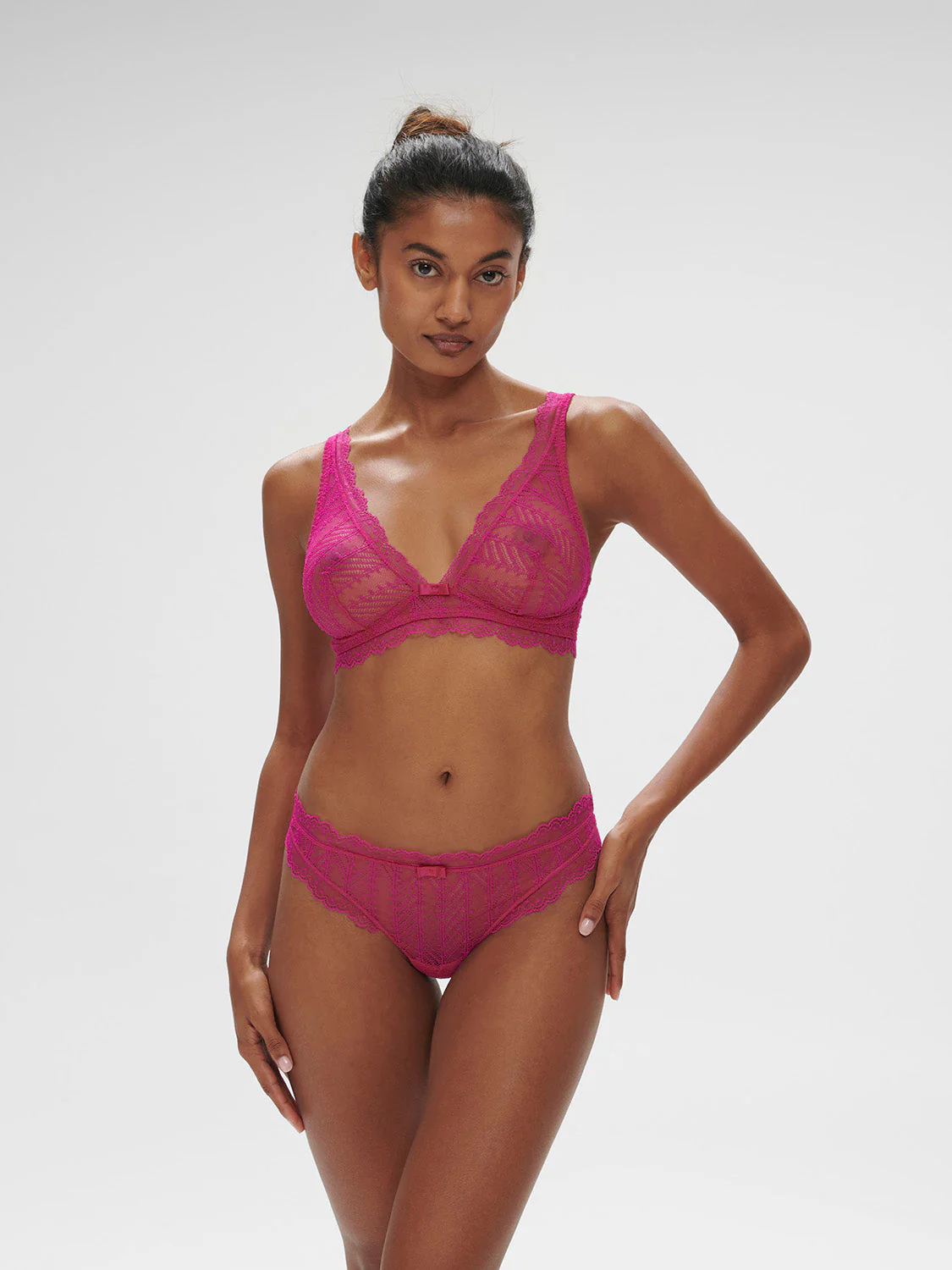 Soft cup triangle bra - Hibiscus Pink - Image 4