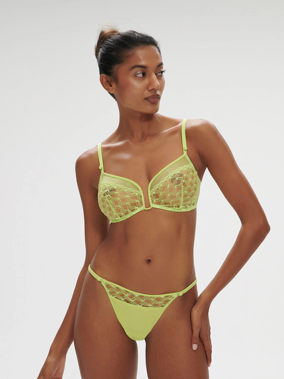 Soft cup triangle bra - Lime - Image 4