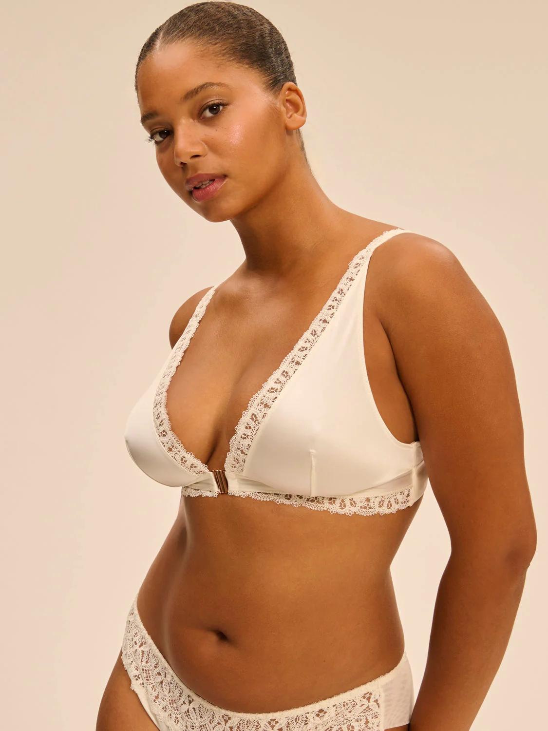 Soft cup triangle bra - Natural - Image 7