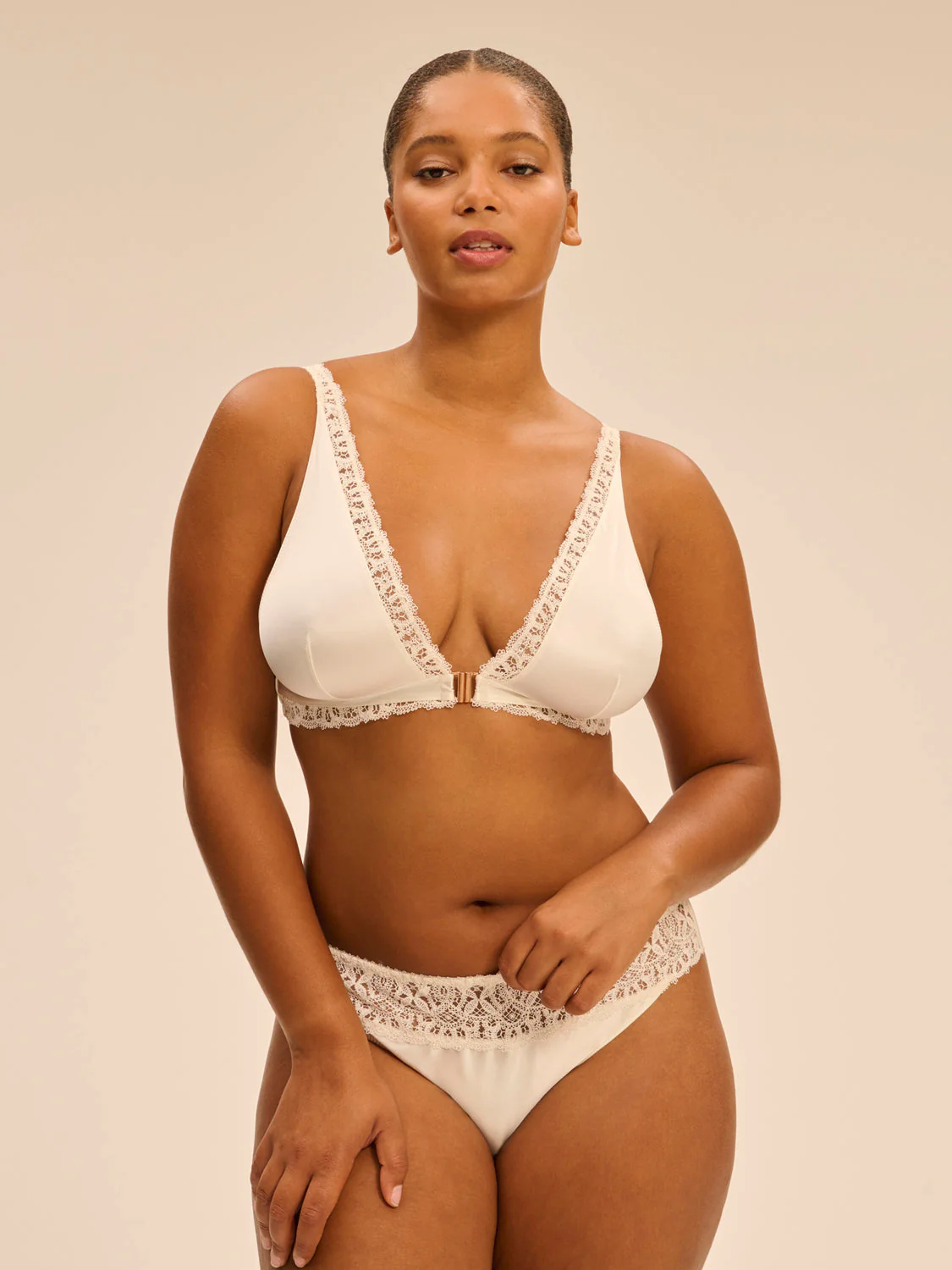 Soft cup triangle bra - Natural - Image 9
