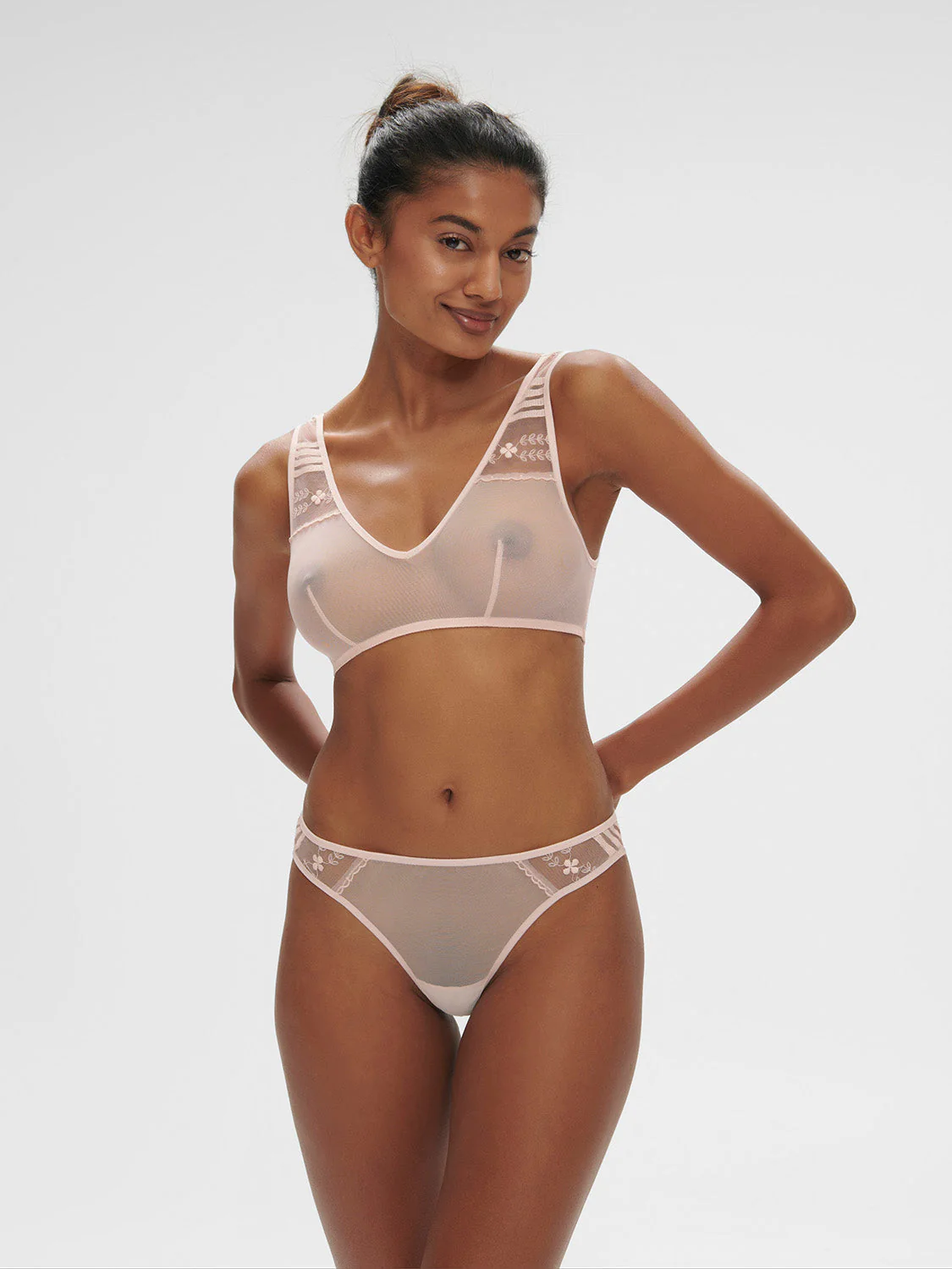 Soft cup triangle bra - Petal Powder - Image 5