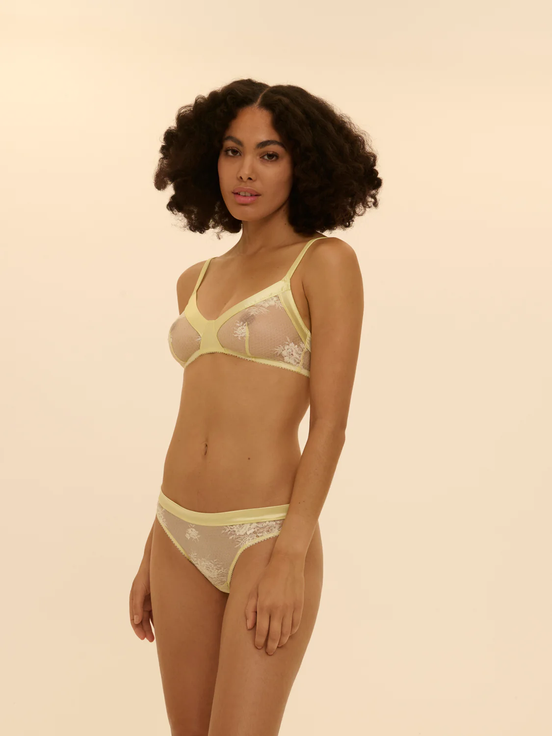 Soft cup triangle bra - Yellow Lemonade - Image 3