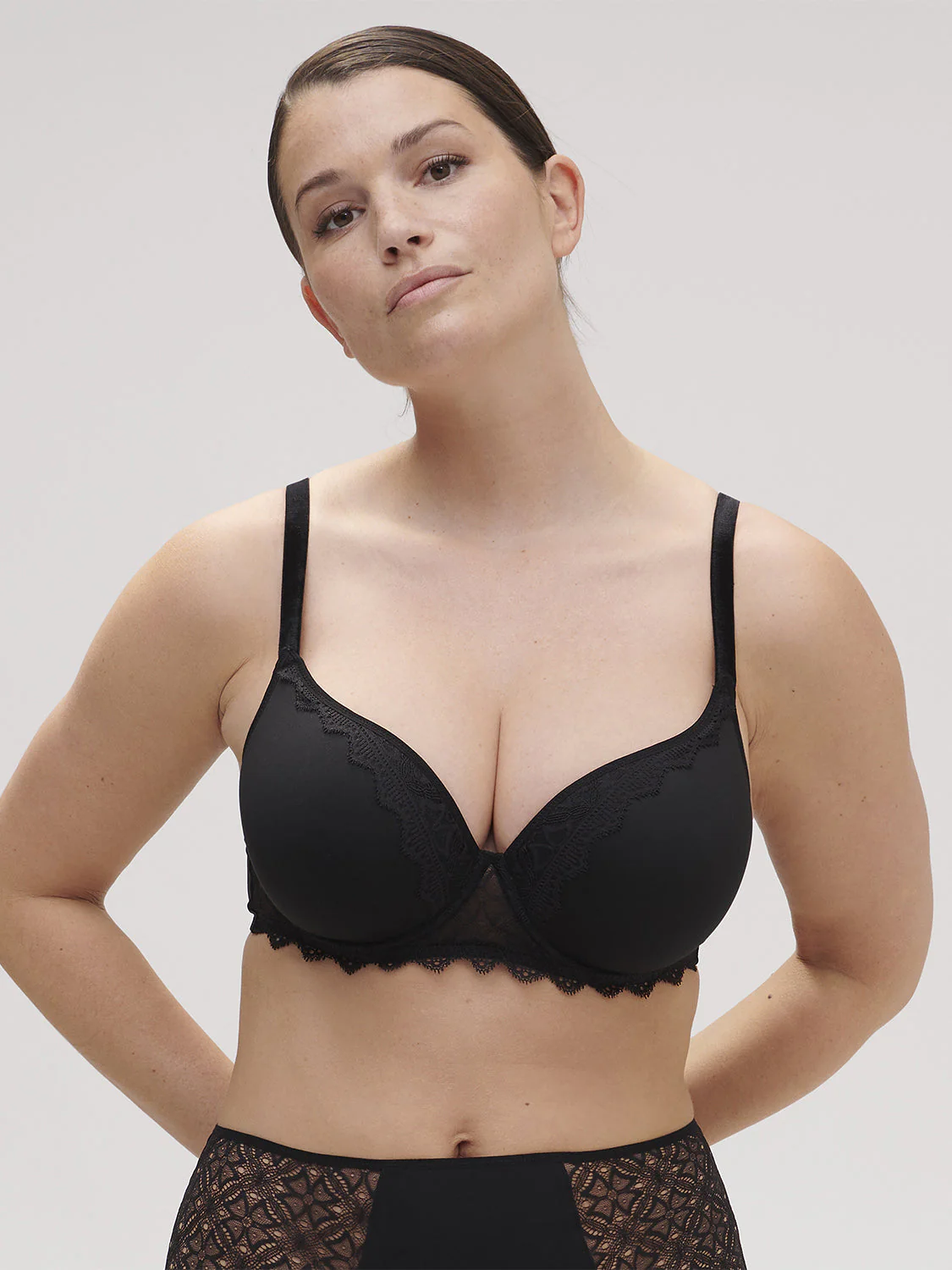Spacer plunge bra - Black - Image 7