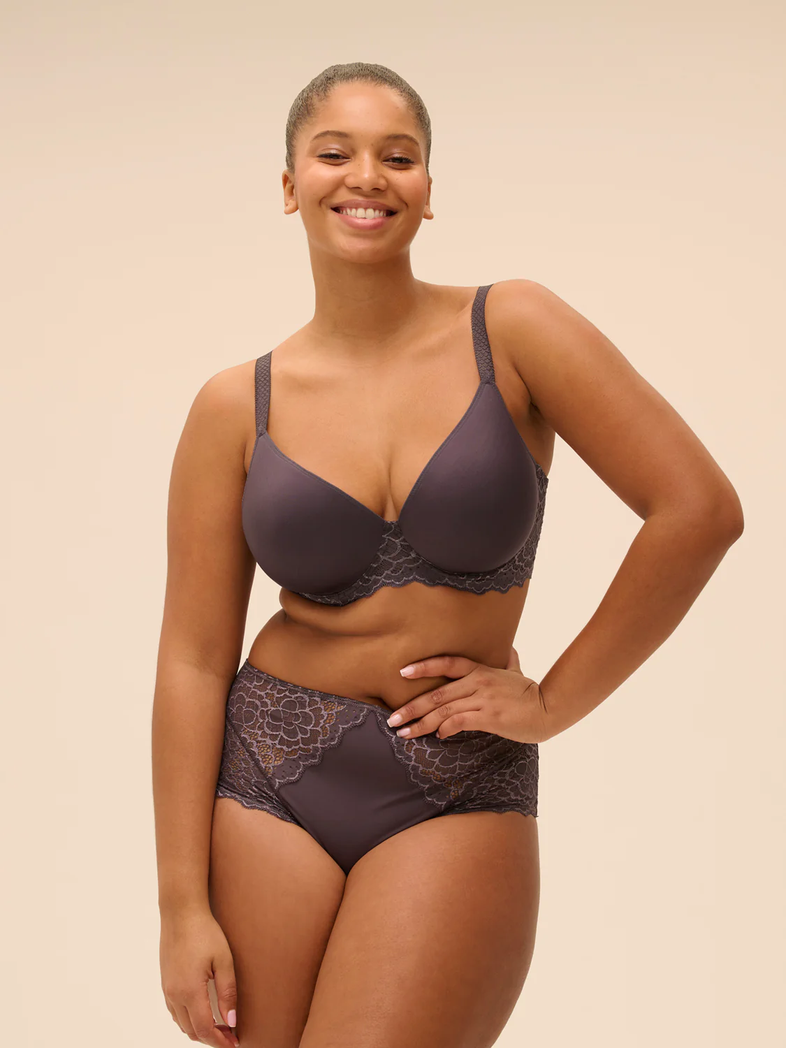 Spacer plunge bra - Graphite Grey - Image 8