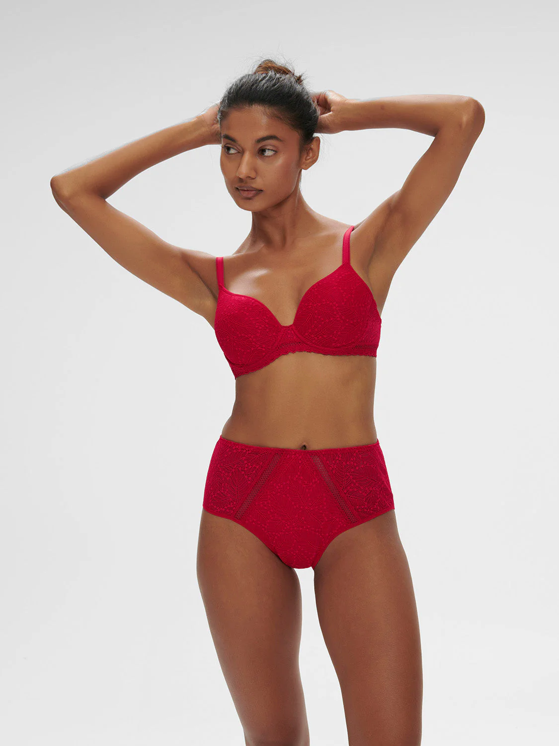 Spacer plunge bra - Ruby pink - Image 3