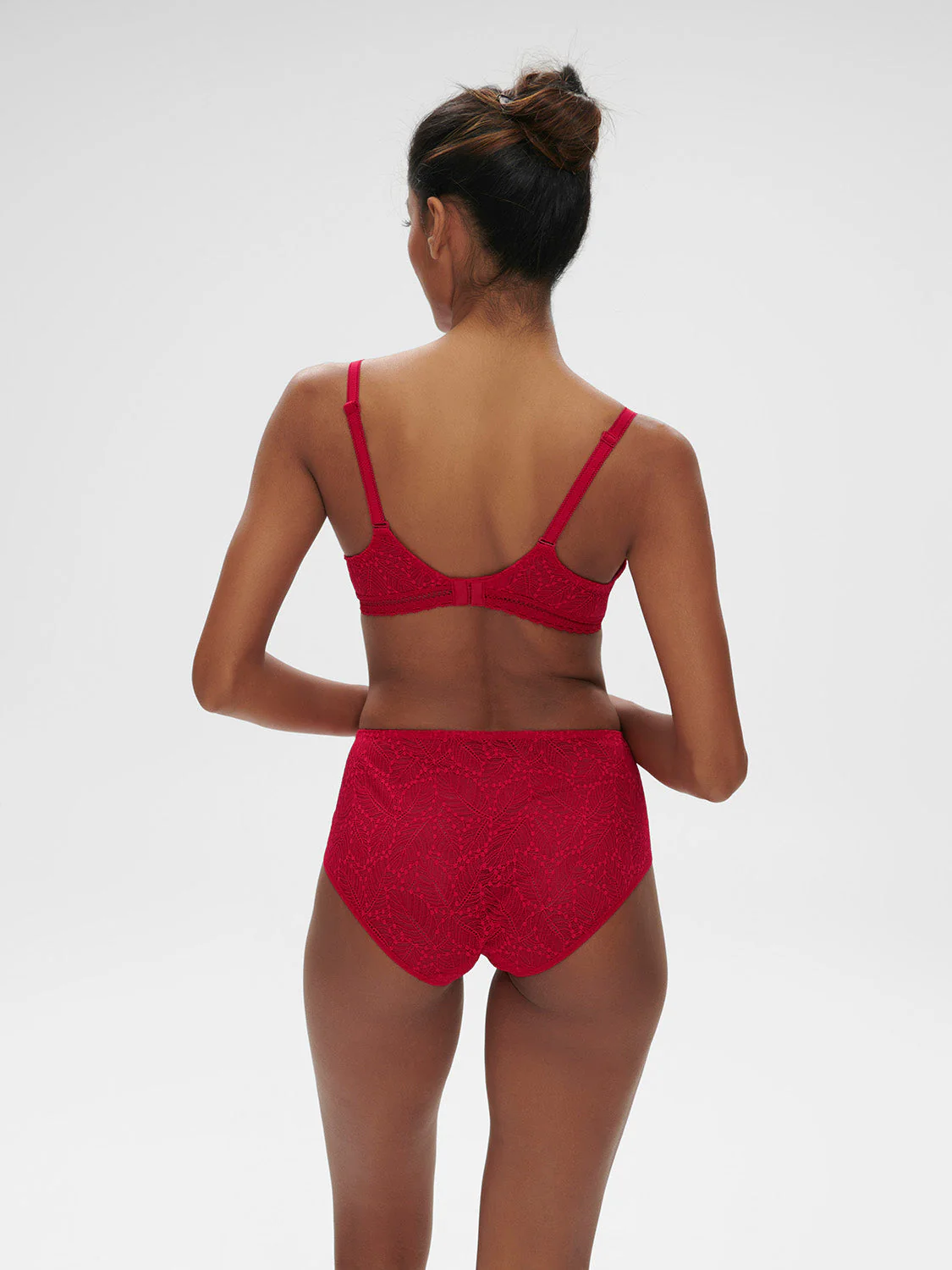 Spacer plunge bra - Ruby pink - Image 5