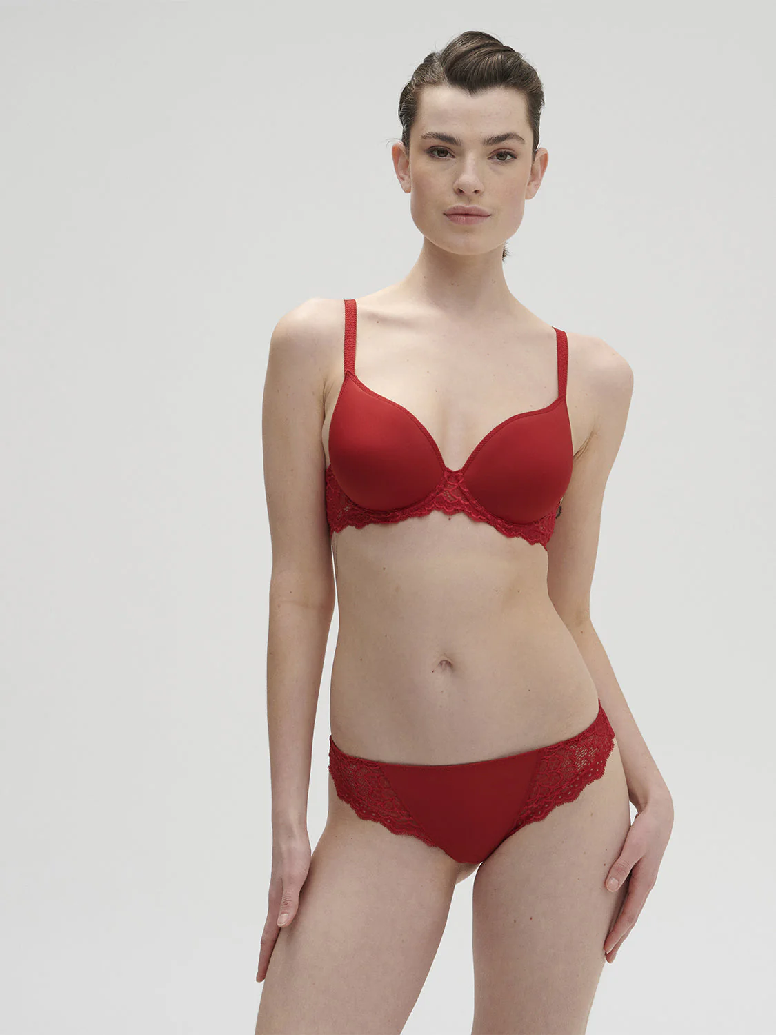 Spacer plunge bra - Tango Red - Image 5