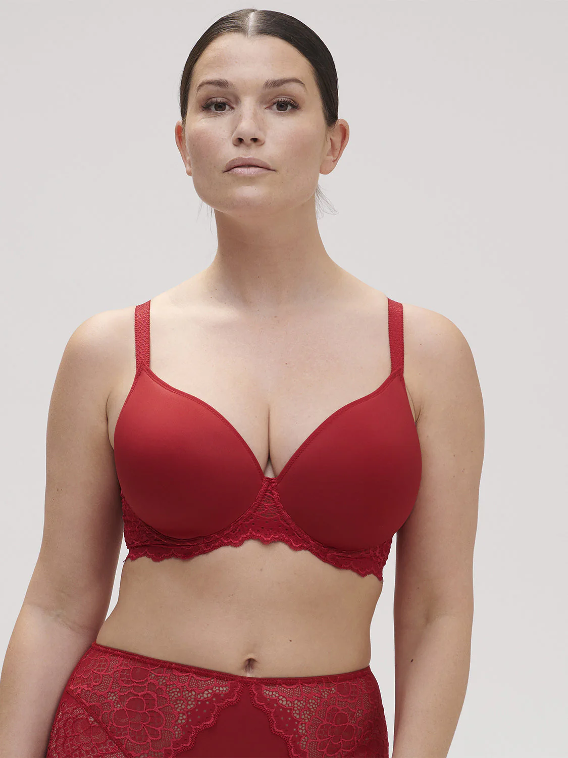 Spacer plunge bra - Tango Red - Image 6