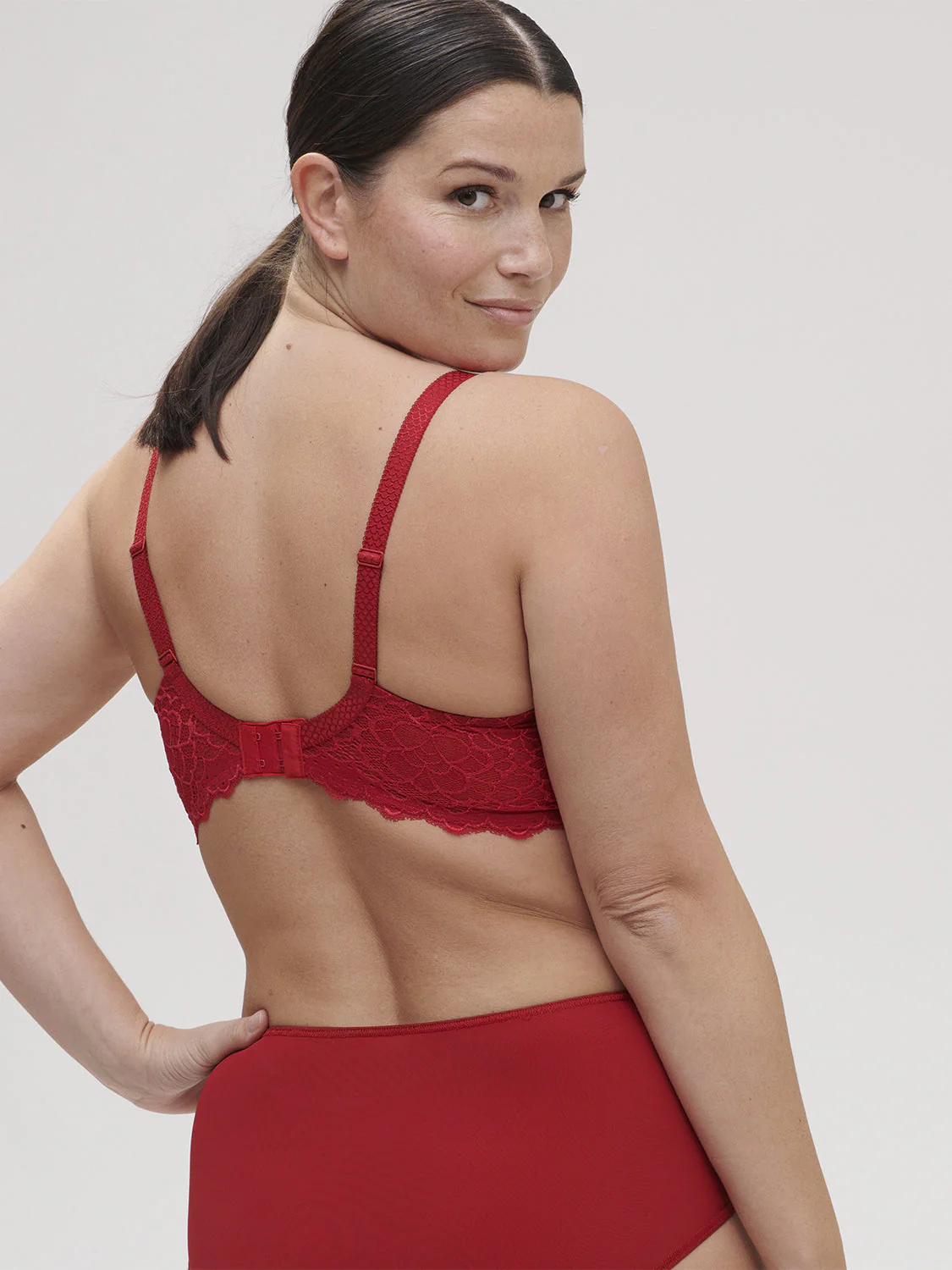 Spacer plunge bra - Tango Red - Image 7
