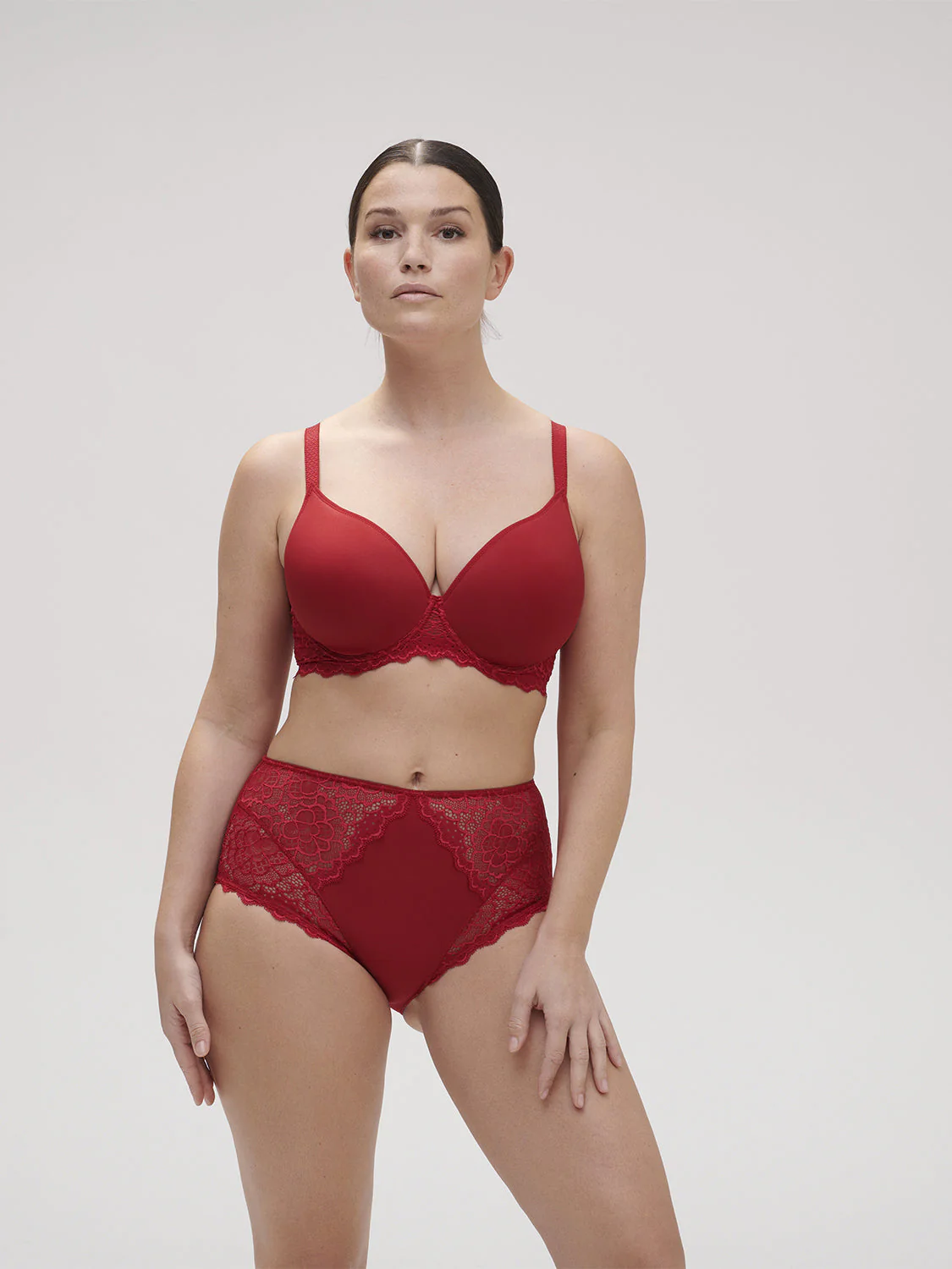 Spacer plunge bra - Tango Red - Image 8