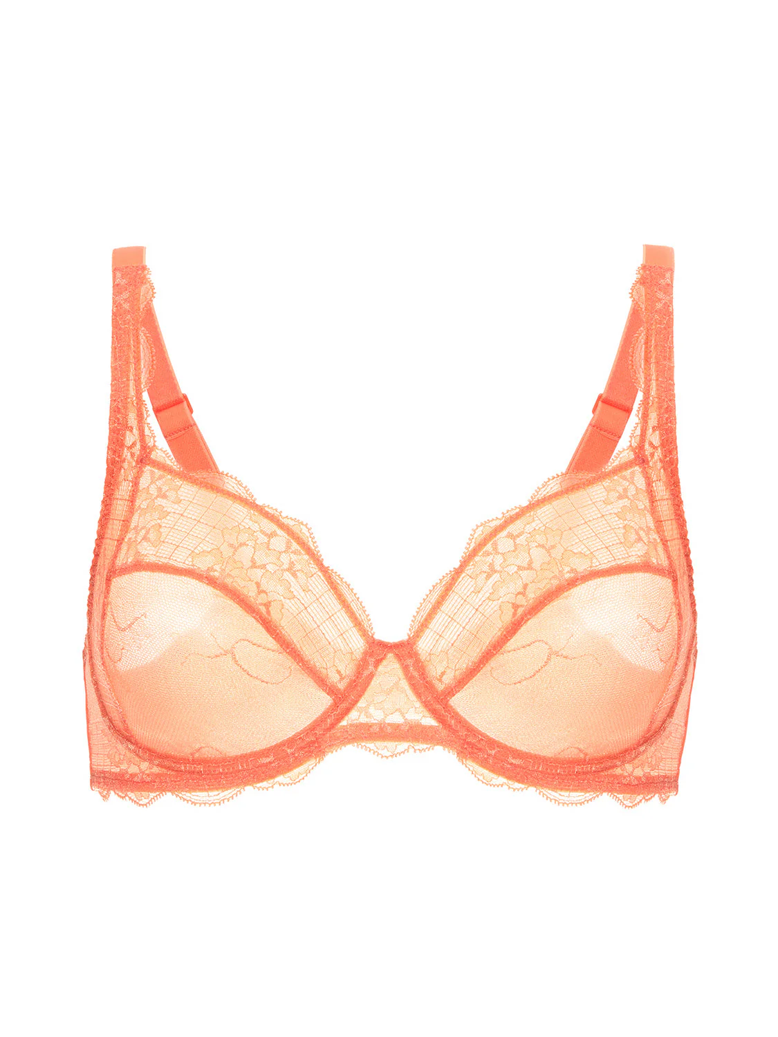 Squared neckline full cup bra - Apricot - Image 11