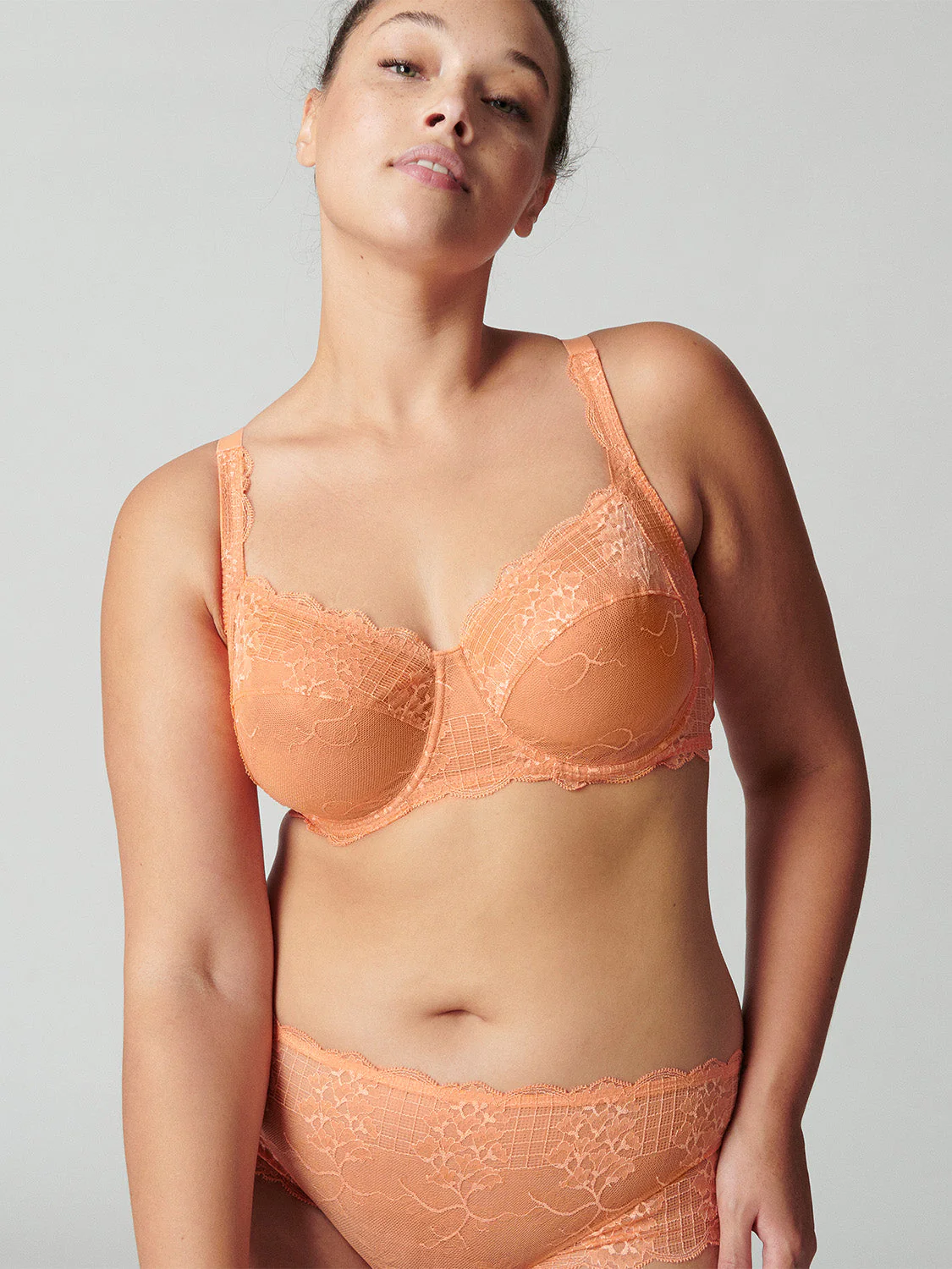 Squared neckline full cup bra - Apricot - Image 8