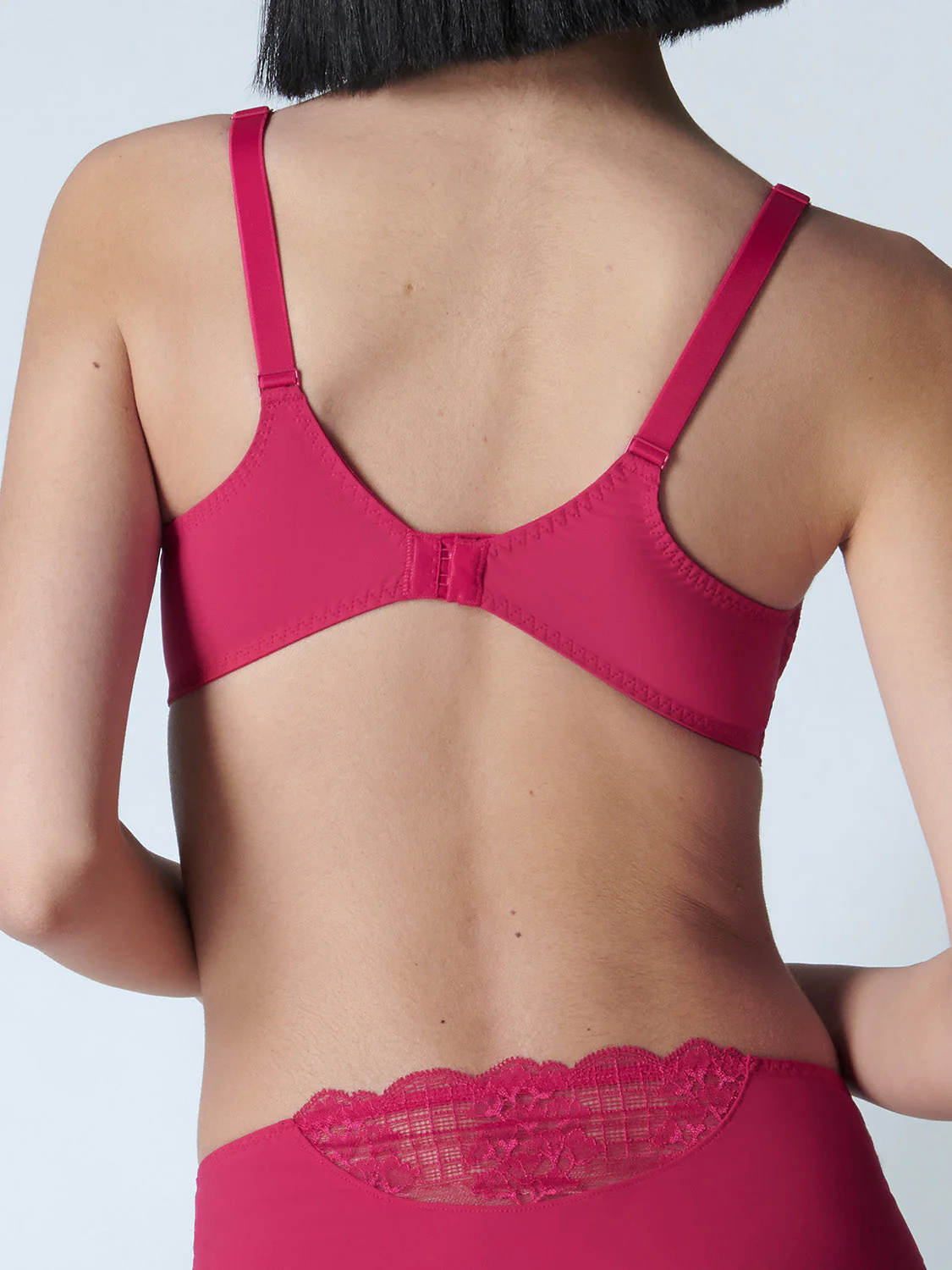 Squared neckline full cup bra - Cranberry - Image 5