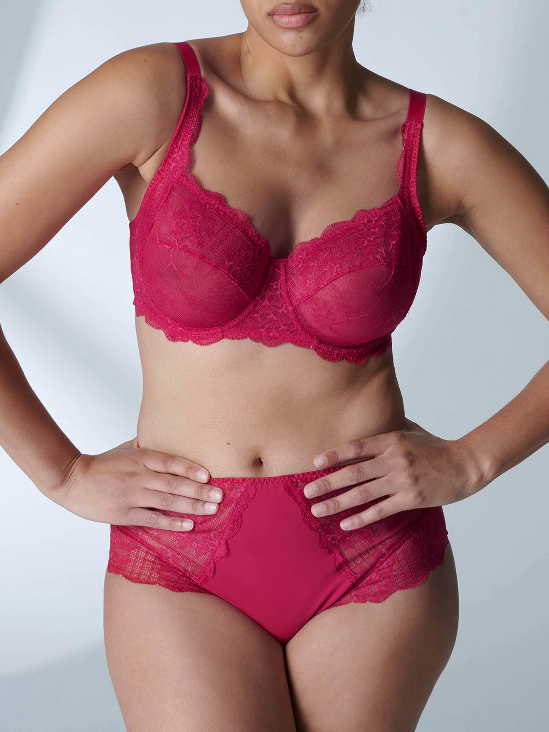 Squared neckline full cup bra - Cranberry - Image 6