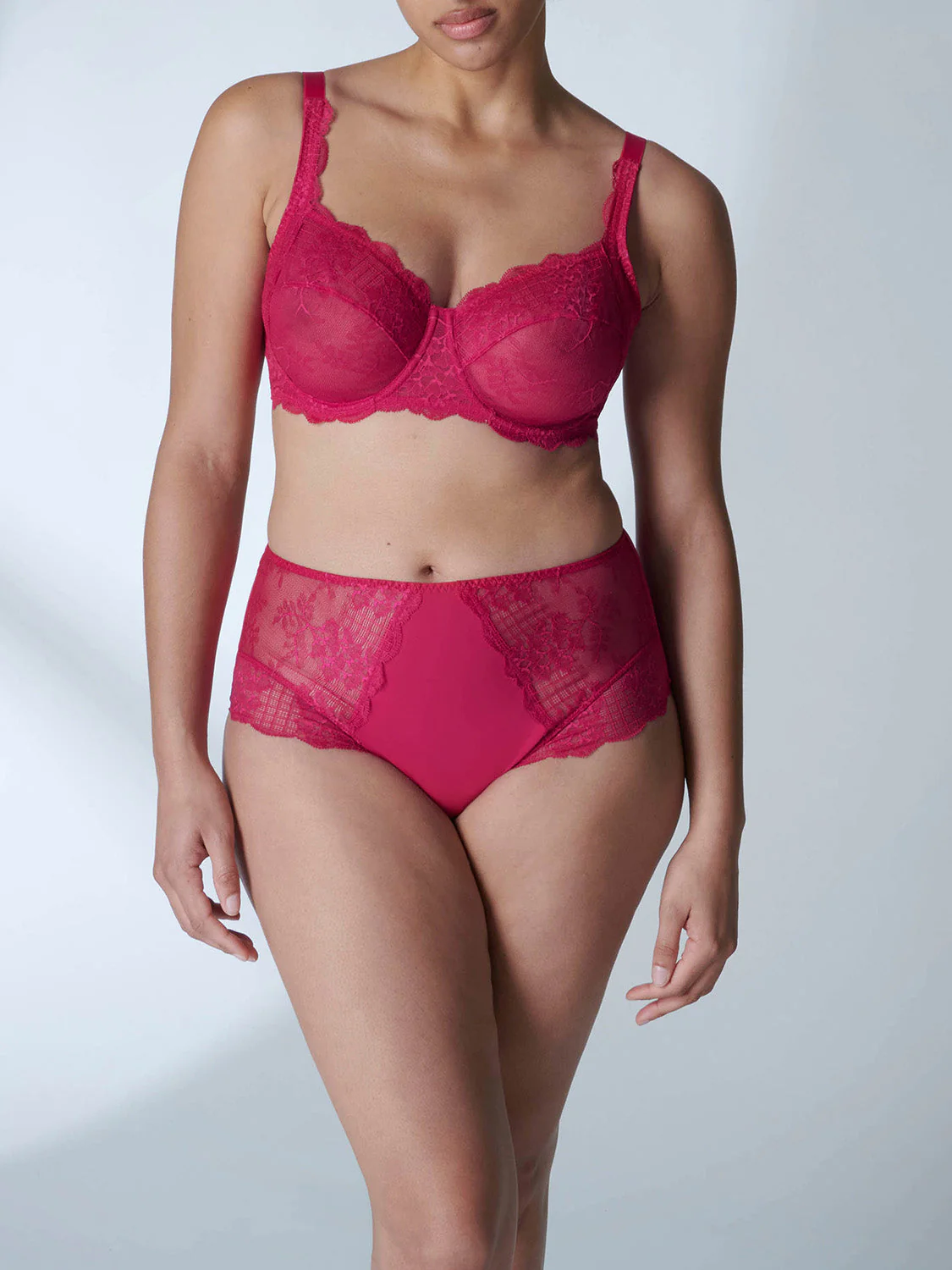 Squared neckline full cup bra - Cranberry - Image 7