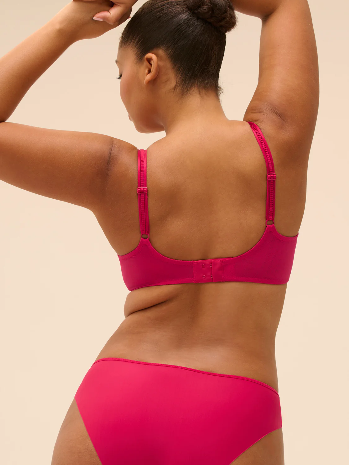 Squared neckline full cup bra - Cranberry - Image 3