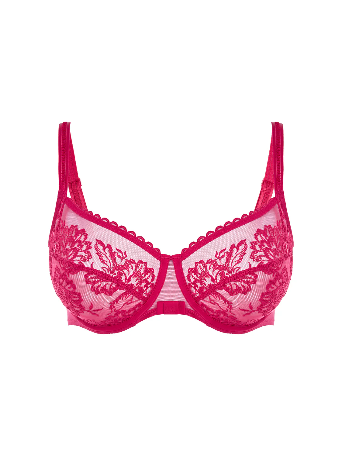 Squared neckline full cup bra - Cranberry - Image 7