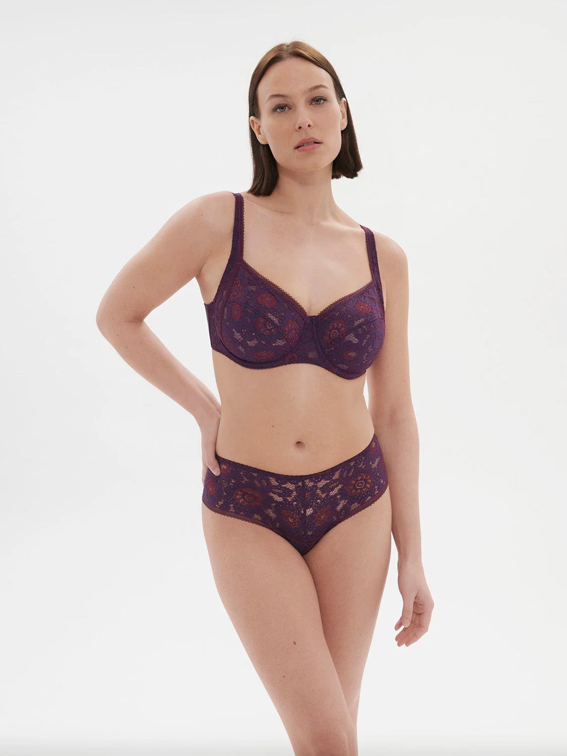 Squared neckline full cup bra - Euphoria Purple - Image 4