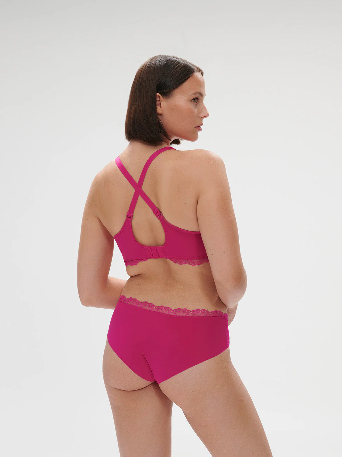 Squared neckline full cup bra - Hibiscus Pink - Image 7