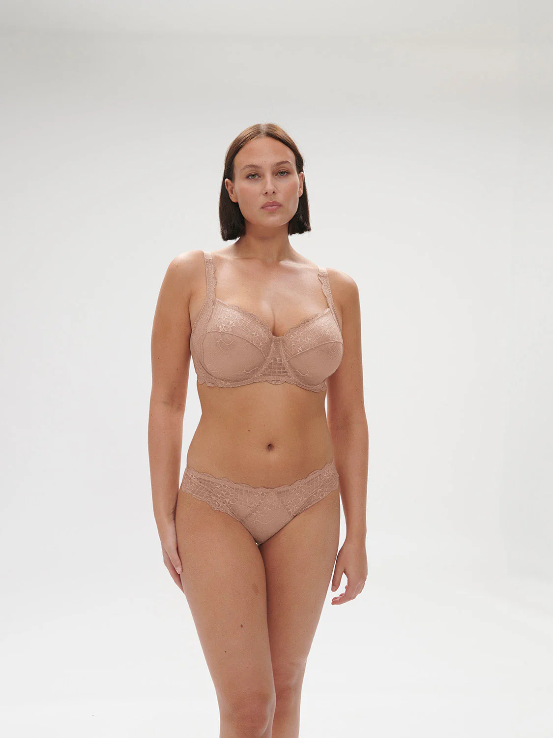 Squared neckline full cup bra - Nude - Image 4
