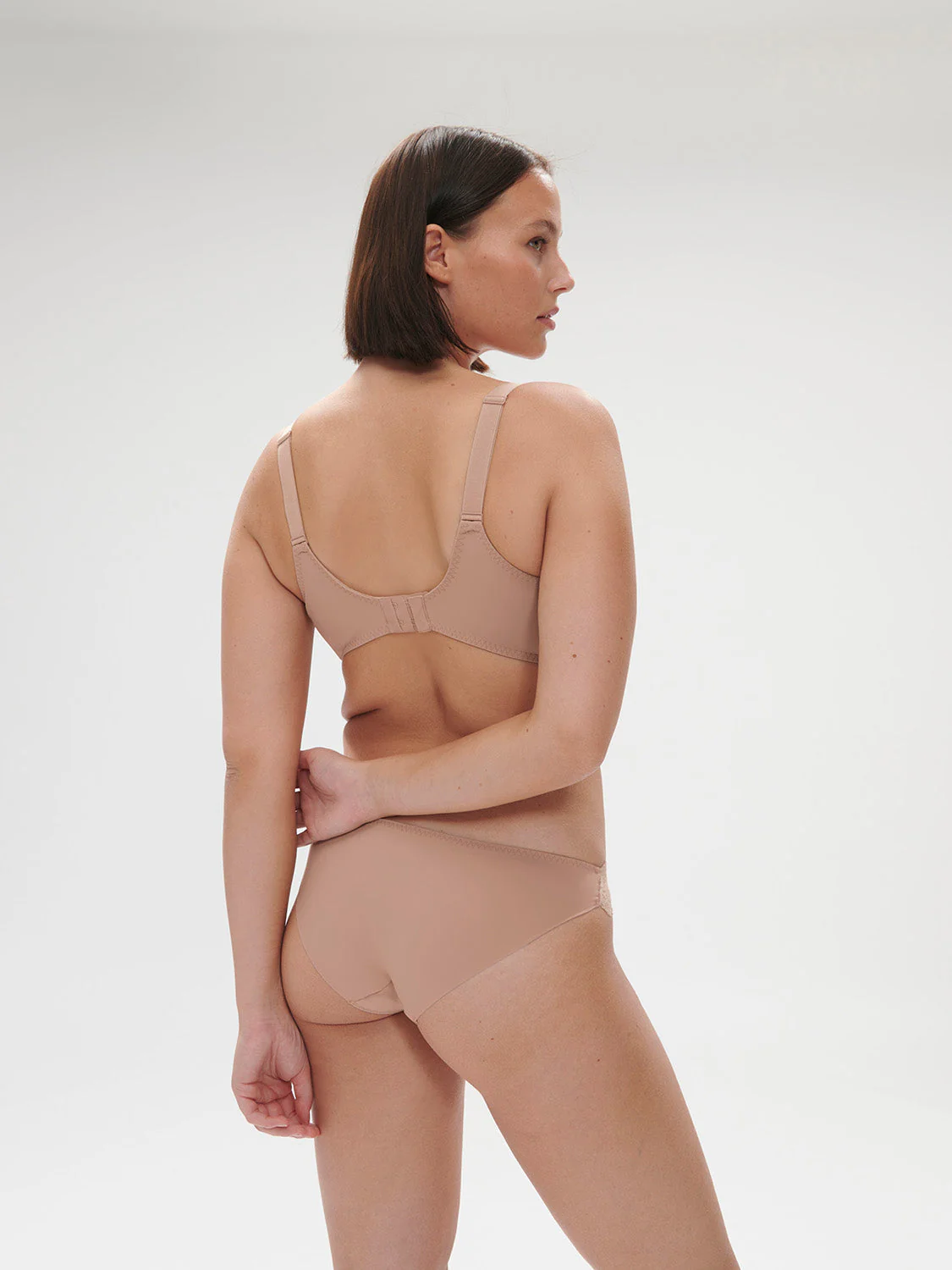 Squared neckline full cup bra - Nude - Image 5