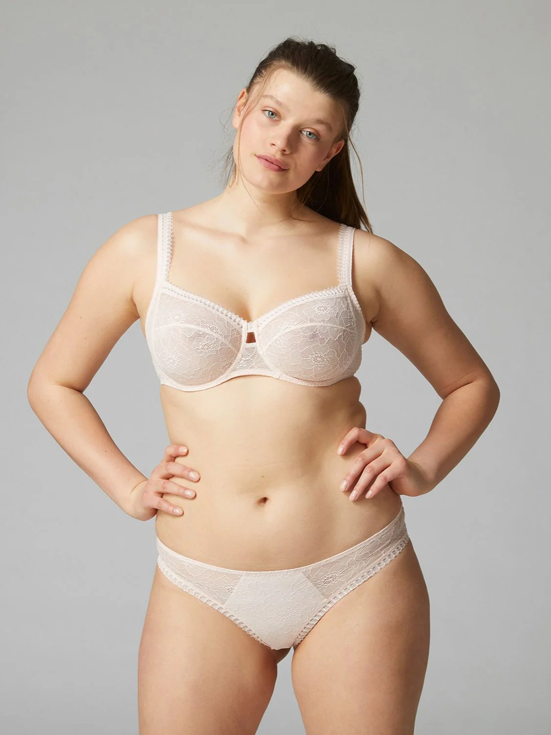 Squared neckline full cup bra - Petal Powder - Image 2
