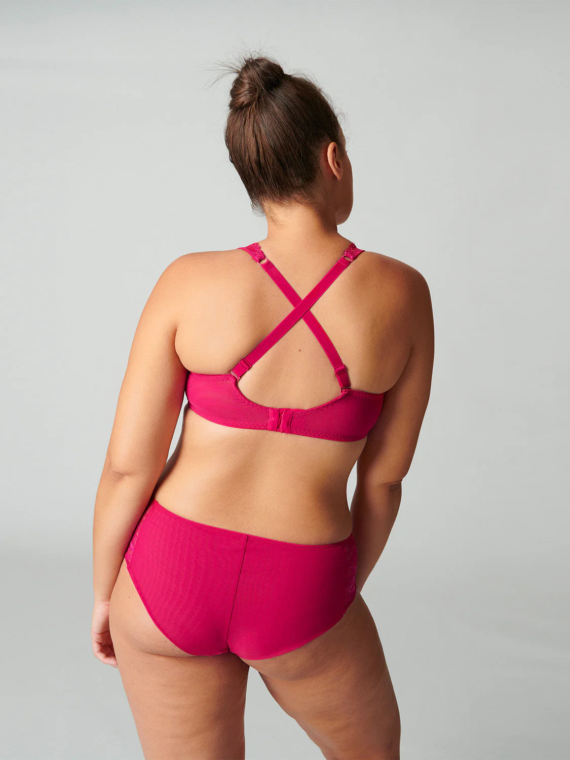 Squared neckline full cup bra - Raspberry - Image 6