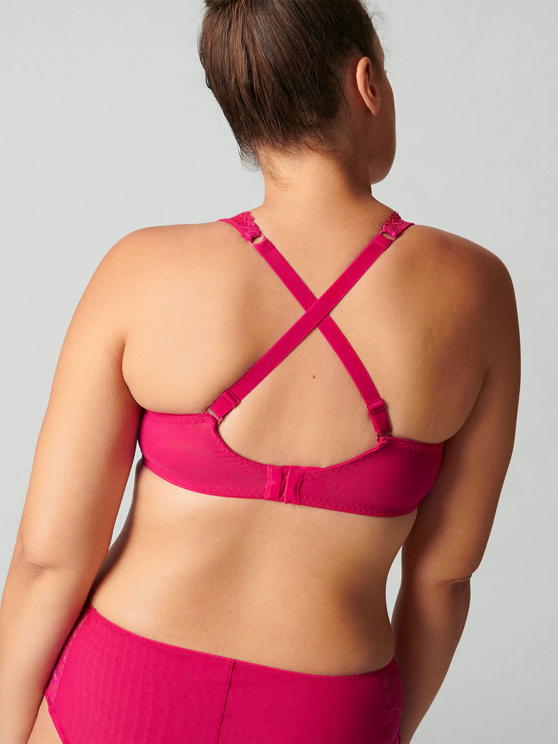 Squared neckline full cup bra - Raspberry - Image 7