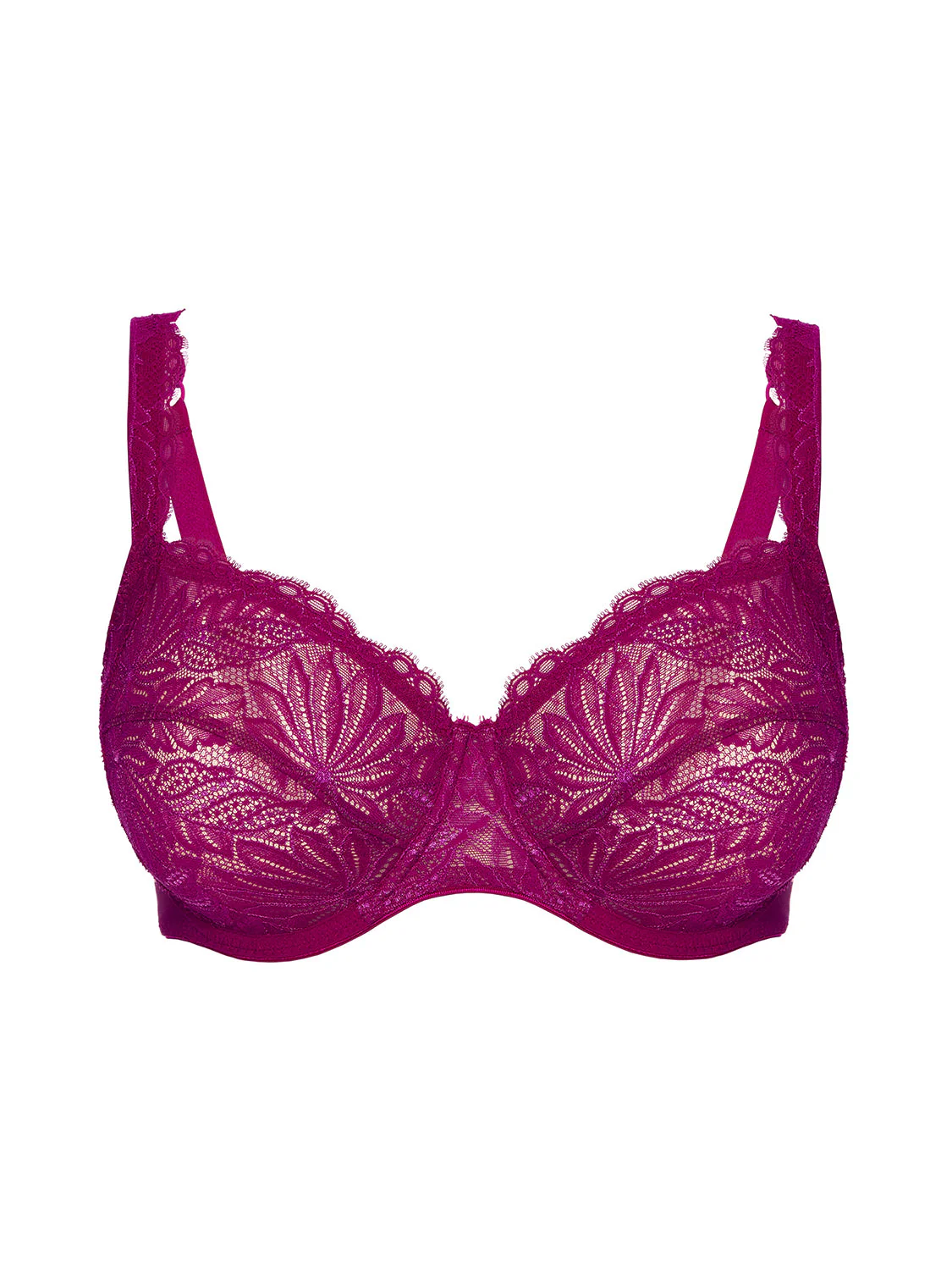 Squared neckline full cup bra - Raspberry - Image 8
