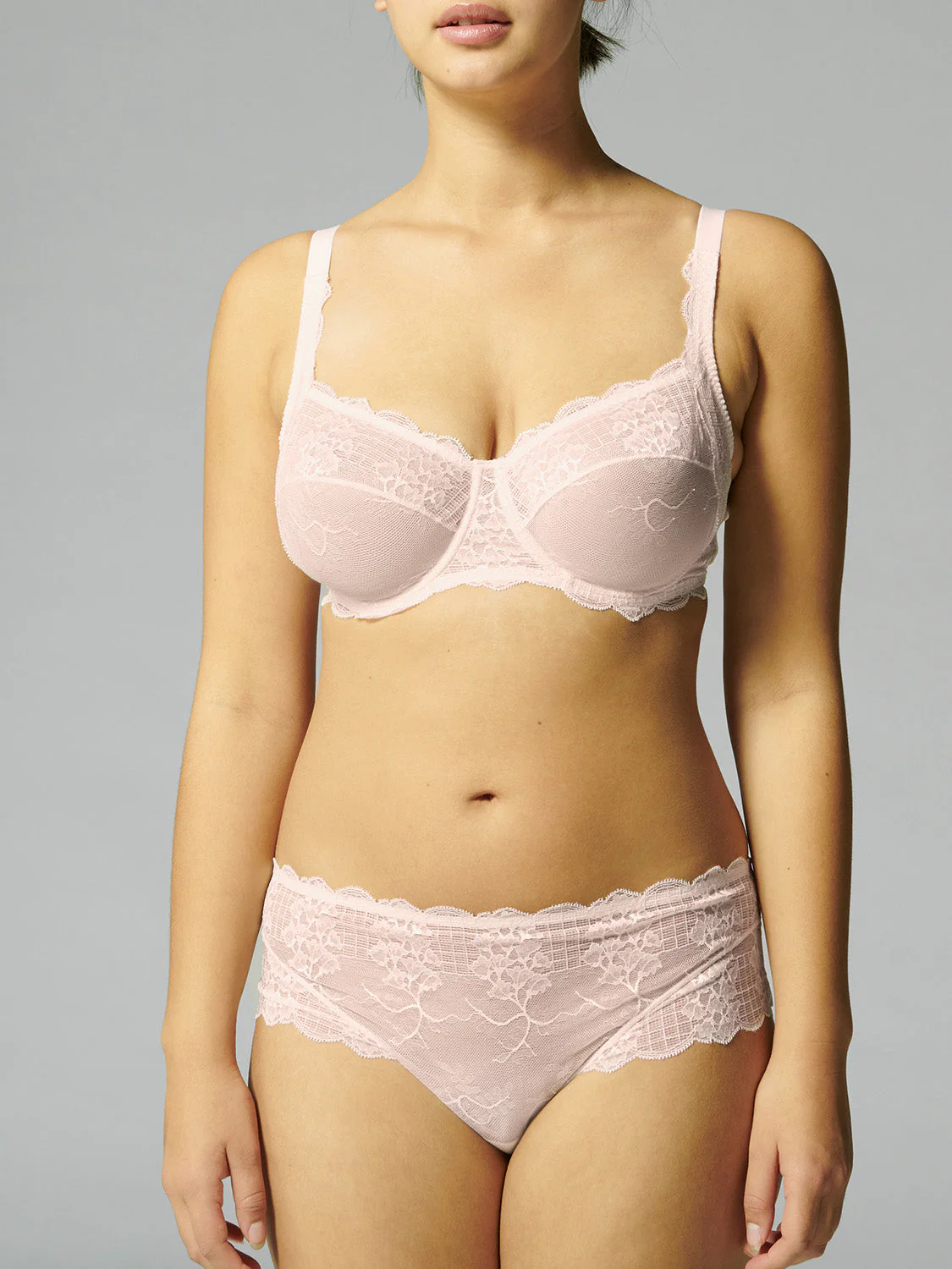 Squared neckline full cup bra - Sakura pink - Image 10