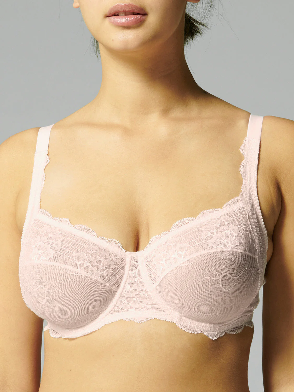 Squared neckline full cup bra - Sakura pink - Image 6