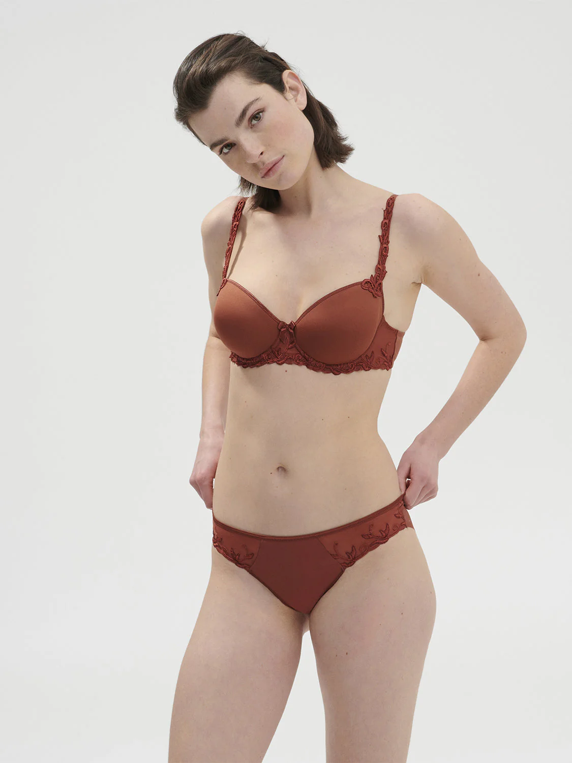 Squared neckline spacer bra - Canyon Brown - Image 3