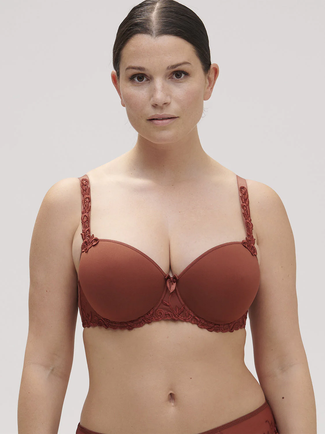 Squared neckline spacer bra - Canyon Brown - Image 6